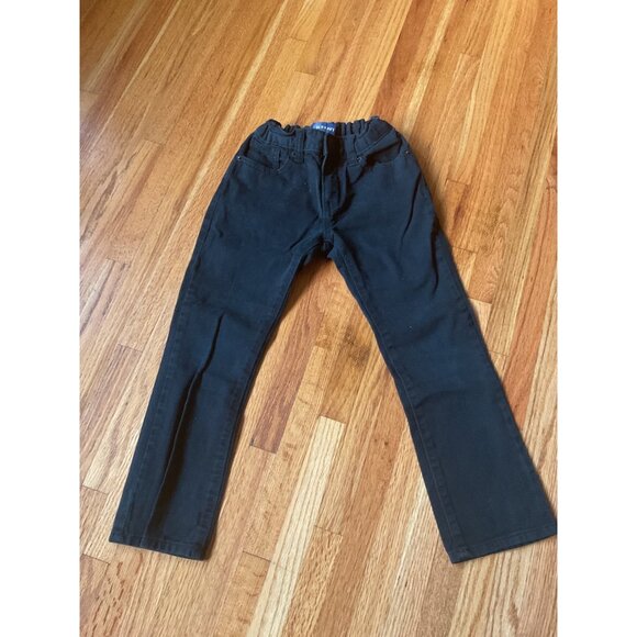 Old Navy Black Skinny Jeans Kids Size 6 Regular Elastic Waist Adjustable Waistba - Picture 1 of 6